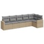 vidaXL Juego de sofás jardín con cojines 6 pzas ratán sintético beige vidaXL Juego de sofás jardín con cojines 6 pzas ratán sintético beige