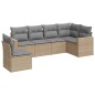 vidaXL Juego de sofás jardín con cojines 6 pzas ratán sintético beige vidaXL Juego de sofás jardín con cojines 6 pzas ratán sintético beige