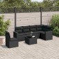 vidaXL Set de comedor de jardín 7 pzas y cojines ratán sintético negro vidaXL Set de comedor de jardín 7 pzas y cojines ratán sintético negro