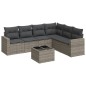 vidaXL Set de sofás de jardín 7 piezas con cojines ratán PE gris vidaXL Set de sofás de jardín 7 piezas con cojines ratán PE gris