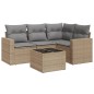 vidaXL Juego de sofás jardín con cojines 5 pzas ratán sintético beige vidaXL Juego de sofás jardín con cojines 5 pzas ratán sintético beige