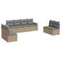 vidaXL Juego de sofás de jardín con cojines beige 8 pzas ratán PE vidaXL Juego de sofás de jardín con cojines beige 8 pzas ratán PE