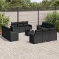 vidaXL Set de sofás de jardín y cojines 13 pzas ratán sintético negro vidaXL Set de sofás de jardín y cojines 13 pzas ratán sintético negro