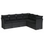 vidaXL Set de sofás de jardín 6 piezas y cojines ratán sintético negro vidaXL Set de sofás de jardín 6 piezas y cojines ratán sintético negro
