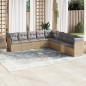 vidaXL Set de sofás de jardín 9 pzas con cojines ratán sintético beige vidaXL Set de sofás de jardín 9 pzas con cojines ratán sintético beige
