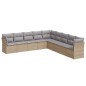vidaXL Set de sofás de jardín 9 pzas con cojines ratán sintético beige vidaXL Set de sofás de jardín 9 pzas con cojines ratán sintético beige