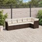 vidaXL Set sofás de jardín 6 piezas y cojines ratán sintético marrón vidaXL Set sofás de jardín 6 piezas y cojines ratán sintético marrón