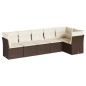 vidaXL Set sofás de jardín 6 piezas y cojines ratán sintético marrón vidaXL Set sofás de jardín 6 piezas y cojines ratán sintético marrón