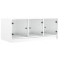vidaXL Mesa de centro con puertas de vidrio blanca 102x50x42 cm vidaXL Mesa de centro con puertas de vidrio blanca 102x50x42 cm