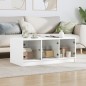 vidaXL Mesa de centro con puertas de vidrio blanca 102x50x42 cm vidaXL Mesa de centro con puertas de vidrio blanca 102x50x42 cm