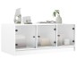 vidaXL Mesa de centro con puertas de vidrio blanca 102x50x42 cm vidaXL Mesa de centro con puertas de vidrio blanca 102x50x42 cm