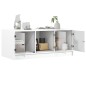 vidaXL Mesa de centro con puertas de vidrio blanca 102x50x42 cm vidaXL Mesa de centro con puertas de vidrio blanca 102x50x42 cm