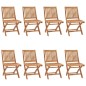 vidaXL Sillas de jardín plegables 8 uds madera maciza teca con cojines vidaXL Sillas de jardín plegables 8 uds madera maciza teca con cojines