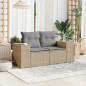 vidaXL Sofá de jardín con cojines de 2 plazas ratán sintético beige vidaXL Sofá de jardín con cojines de 2 plazas ratán sintético beige