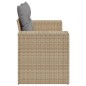 vidaXL Sofá de jardín con cojines de 2 plazas ratán sintético beige vidaXL Sofá de jardín con cojines de 2 plazas ratán sintético beige