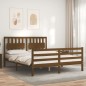 vidaXL Estructura de cama con cabecero madera marrón miel 160x200 cm vidaXL Estructura de cama con cabecero madera marrón miel 160x200 cm