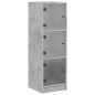vidaXL Aparador con puertas de vidrio gris hormigón 35x37x109 cm vidaXL Aparador con puertas de vidrio gris hormigón 35x37x109 cm