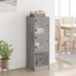 vidaXL Aparador con puertas de vidrio gris hormigón 35x37x109 cm vidaXL Aparador con puertas de vidrio gris hormigón 35x37x109 cm