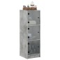 vidaXL Aparador con puertas de vidrio gris hormigón 35x37x109 cm vidaXL Aparador con puertas de vidrio gris hormigón 35x37x109 cm