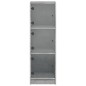 vidaXL Aparador con puertas de vidrio gris hormigón 35x37x109 cm vidaXL Aparador con puertas de vidrio gris hormigón 35x37x109 cm