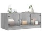 vidaXL Mesa de centro con puertas de vidrio gris Sonoma 102x50x42 cm vidaXL Mesa de centro con puertas de vidrio gris Sonoma 102x50x42 cm