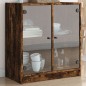 vidaXL Armario auxiliar puertas de vidrio roble Sonoma 68x37x75,5 cm