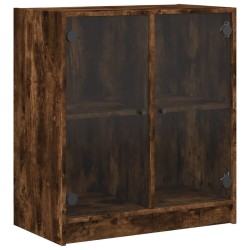 vidaXL Armario auxiliar puertas de vidrio roble Sonoma 68x37x75,5 cm