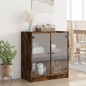 vidaXL Armario auxiliar puertas de vidrio roble Sonoma 68x37x75,5 cm