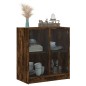 vidaXL Armario auxiliar puertas de vidrio roble Sonoma 68x37x75,5 cm