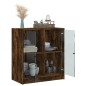 vidaXL Armario auxiliar puertas de vidrio roble Sonoma 68x37x75,5 cm