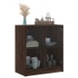 vidaXL Armario auxiliar puertas de vidrio marrón roble 68x37x75,5 cm vidaXL Armario auxiliar puertas de vidrio marrón roble 68x37x75,5 cm