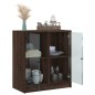 vidaXL Armario auxiliar puertas de vidrio marrón roble 68x37x75,5 cm vidaXL Armario auxiliar puertas de vidrio marrón roble 68x37x75,5 cm