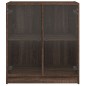 vidaXL Armario auxiliar puertas de vidrio marrón roble 68x37x75,5 cm vidaXL Armario auxiliar puertas de vidrio marrón roble 68x37x75,5 cm