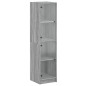vidaXL Aparador con puertas de vidrio gris Sonoma 35x37x142 cm