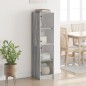 vidaXL Aparador con puertas de vidrio gris Sonoma 35x37x142 cm