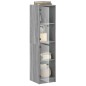 vidaXL Aparador con puertas de vidrio gris Sonoma 35x37x142 cm