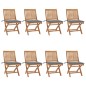 vidaXL Sillas de jardín plegables 8 uds madera maciza teca con cojines vidaXL Sillas de jardín plegables 8 uds madera maciza teca con cojines