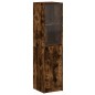 vidaXL Aparador con puerta de vidrio roble ahumado 35x37x142 cm vidaXL Aparador con puerta de vidrio roble ahumado 35x37x142 cm