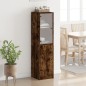 vidaXL Aparador con puerta de vidrio roble ahumado 35x37x142 cm vidaXL Aparador con puerta de vidrio roble ahumado 35x37x142 cm