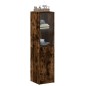 vidaXL Aparador con puerta de vidrio roble ahumado 35x37x142 cm vidaXL Aparador con puerta de vidrio roble ahumado 35x37x142 cm