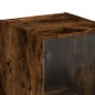 vidaXL Aparador con puerta de vidrio roble ahumado 35x37x142 cm vidaXL Aparador con puerta de vidrio roble ahumado 35x37x142 cm