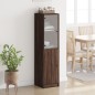 vidaXL Aparador con puerta de vidrio marrón roble 35x37x142 cm vidaXL Aparador con puerta de vidrio marrón roble 35x37x142 cm