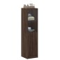 vidaXL Aparador con puerta de vidrio marrón roble 35x37x142 cm vidaXL Aparador con puerta de vidrio marrón roble 35x37x142 cm