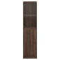 vidaXL Aparador con puerta de vidrio marrón roble 35x37x142 cm vidaXL Aparador con puerta de vidrio marrón roble 35x37x142 cm