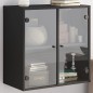 vidaXL Mueble de pared con puertas de vidrio negro 68x37x68,5 cm vidaXL Mueble de pared con puertas de vidrio negro 68x37x68,5 cm