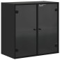 vidaXL Mueble de pared con puertas de vidrio negro 68x37x68,5 cm vidaXL Mueble de pared con puertas de vidrio negro 68x37x68,5 cm