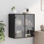 vidaXL Mueble de pared con puertas de vidrio negro 68x37x68,5 cm vidaXL Mueble de pared con puertas de vidrio negro 68x37x68,5 cm