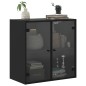 vidaXL Mueble de pared con puertas de vidrio negro 68x37x68,5 cm vidaXL Mueble de pared con puertas de vidrio negro 68x37x68,5 cm