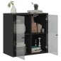 vidaXL Mueble de pared con puertas de vidrio negro 68x37x68,5 cm vidaXL Mueble de pared con puertas de vidrio negro 68x37x68,5 cm