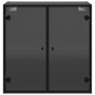 vidaXL Mueble de pared con puertas de vidrio negro 68x37x68,5 cm vidaXL Mueble de pared con puertas de vidrio negro 68x37x68,5 cm
